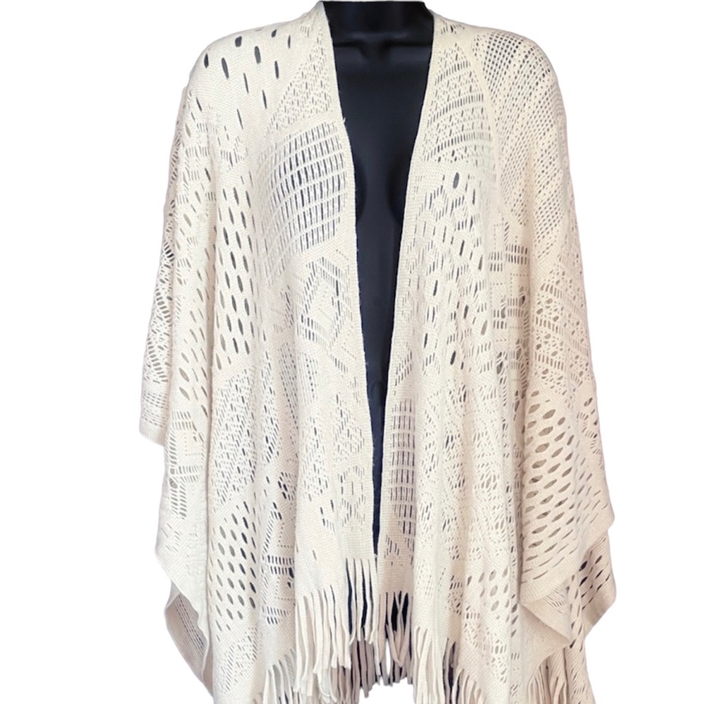 Crochet and fringe wrap